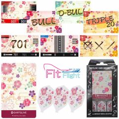 "DARTSLIVE" Fit Flight Special Pack CARD 鏢翼 + 卡片 + 主題 ＜Sakura(櫻)＞